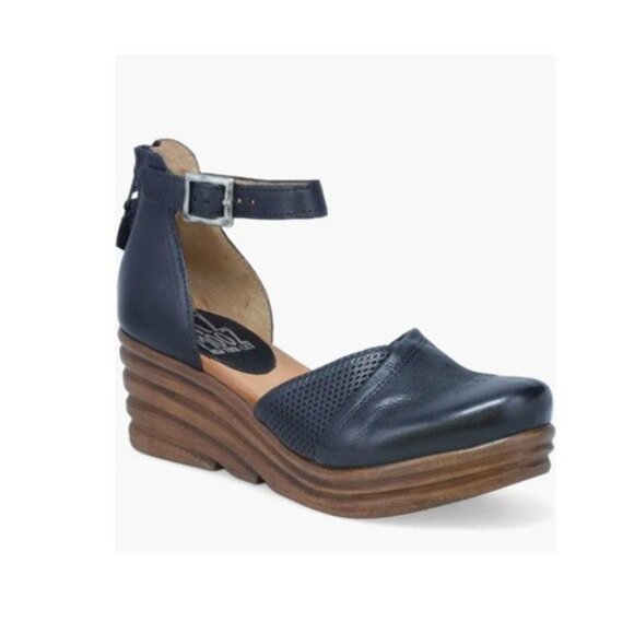 MIZ MOOZ Acadia Wide Mary Jane Platform Wedge Leather Sandal, Black, EU 40 - Picture 15 of 17